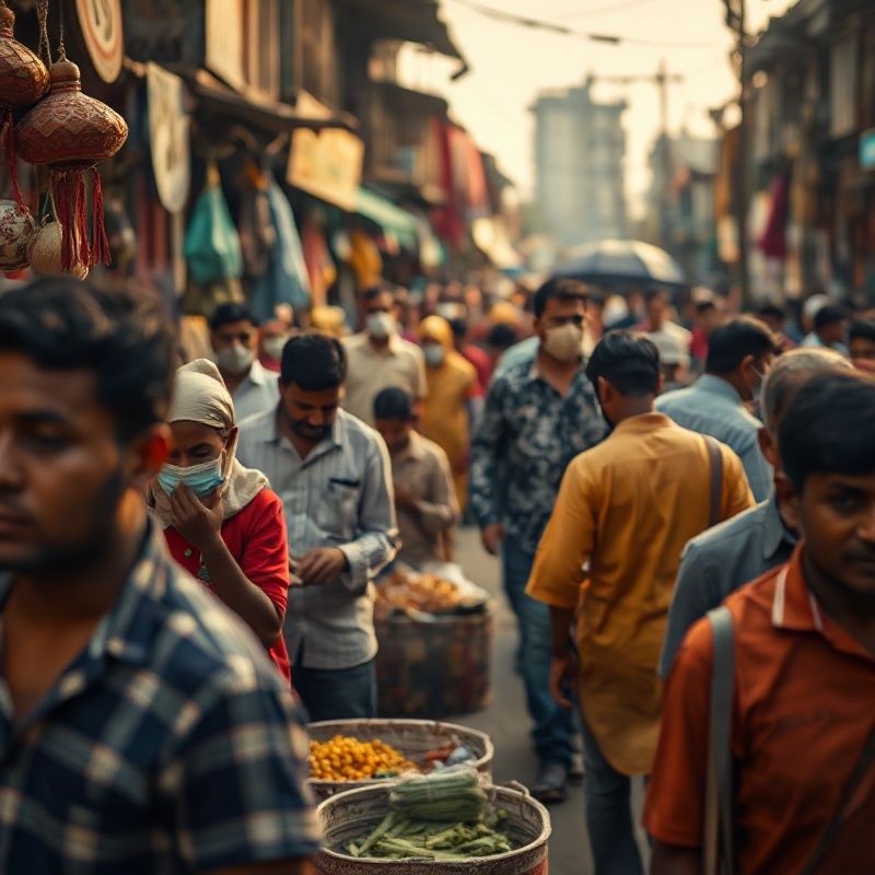 Informal workers at a busy Kolkata street market