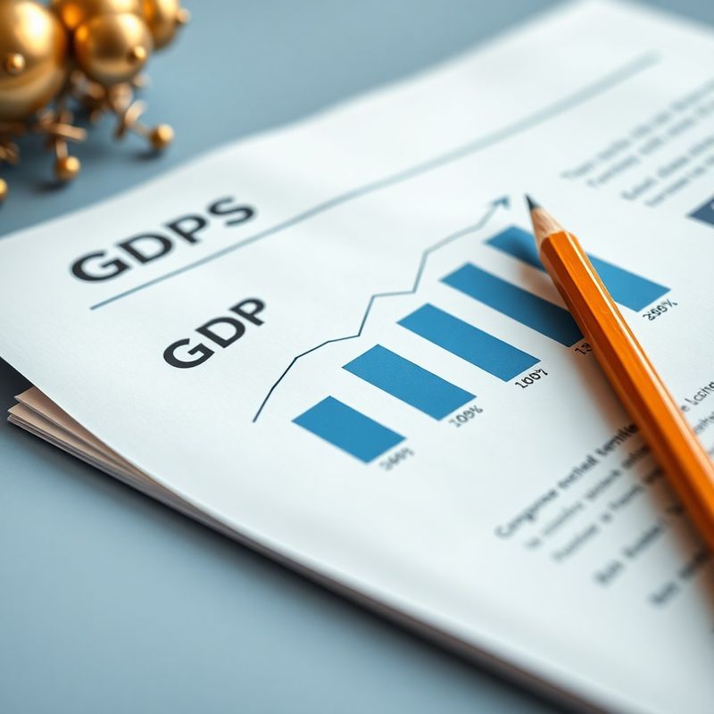 Close-up of GDP growth bar charts on a printed government statistical release